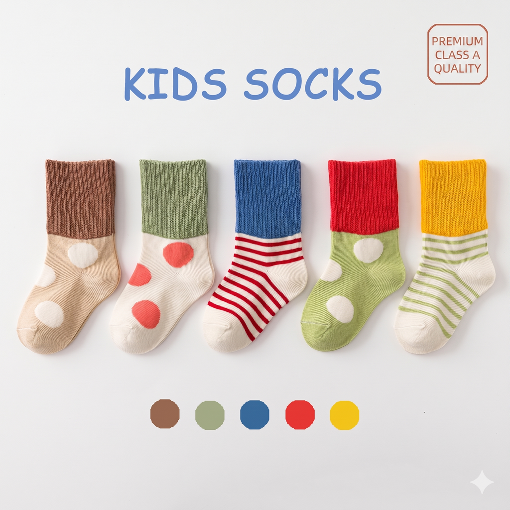 Premium Comfy Cotton Kids' Sport Socks – Non-Binding Soft Crew Socks for Toddlers & Big Kids