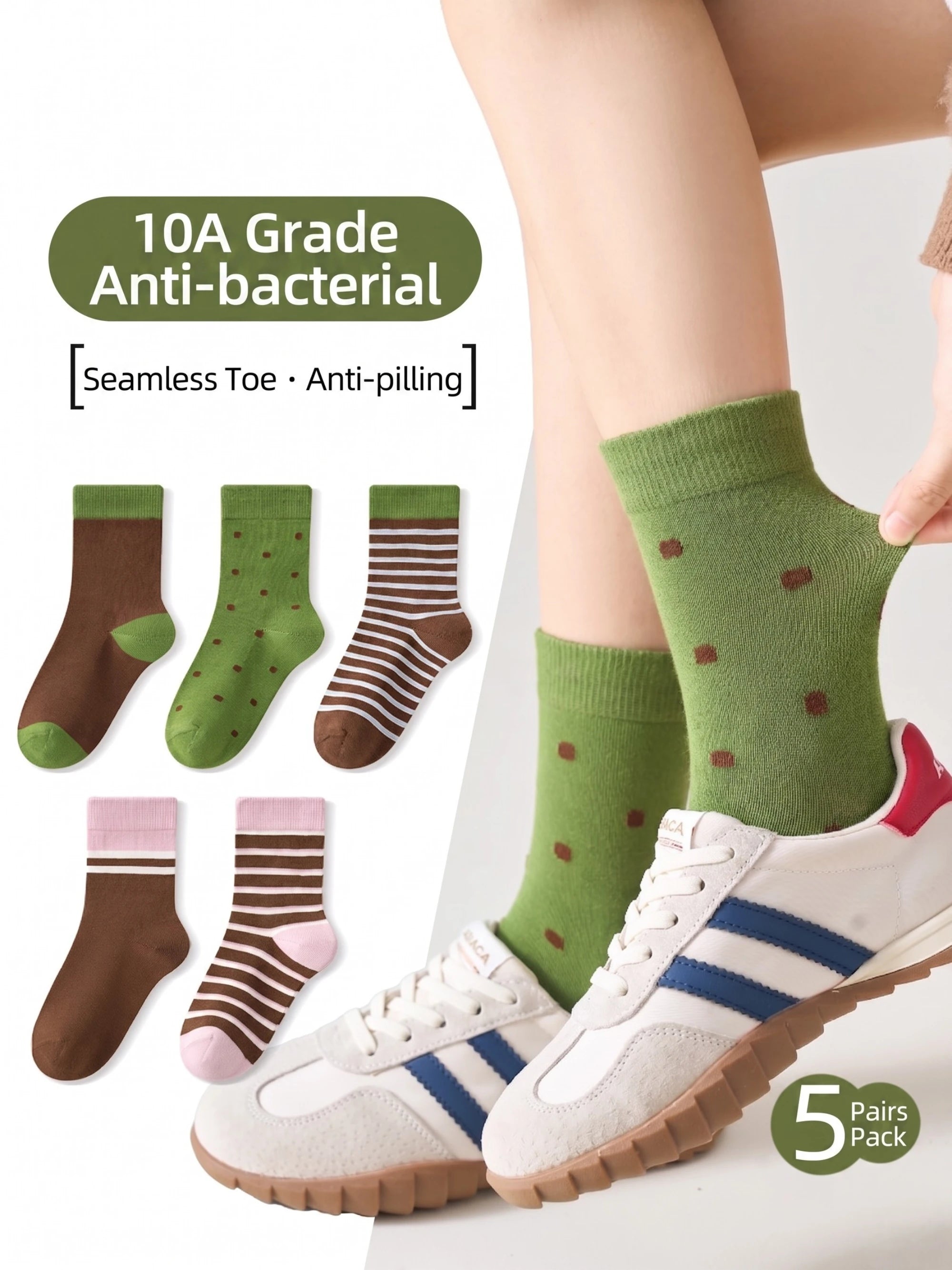 Premium Kids Active Crew Socks – Anti-Pilling & Seamless (5-Pack)