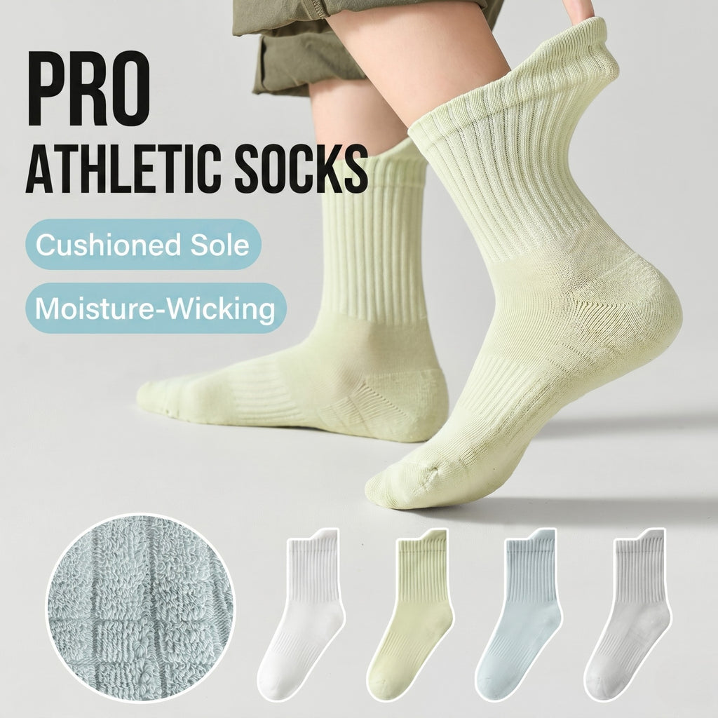 Premium Kids Cushioned Sports Socks – Seamless Toe (4-Pack)