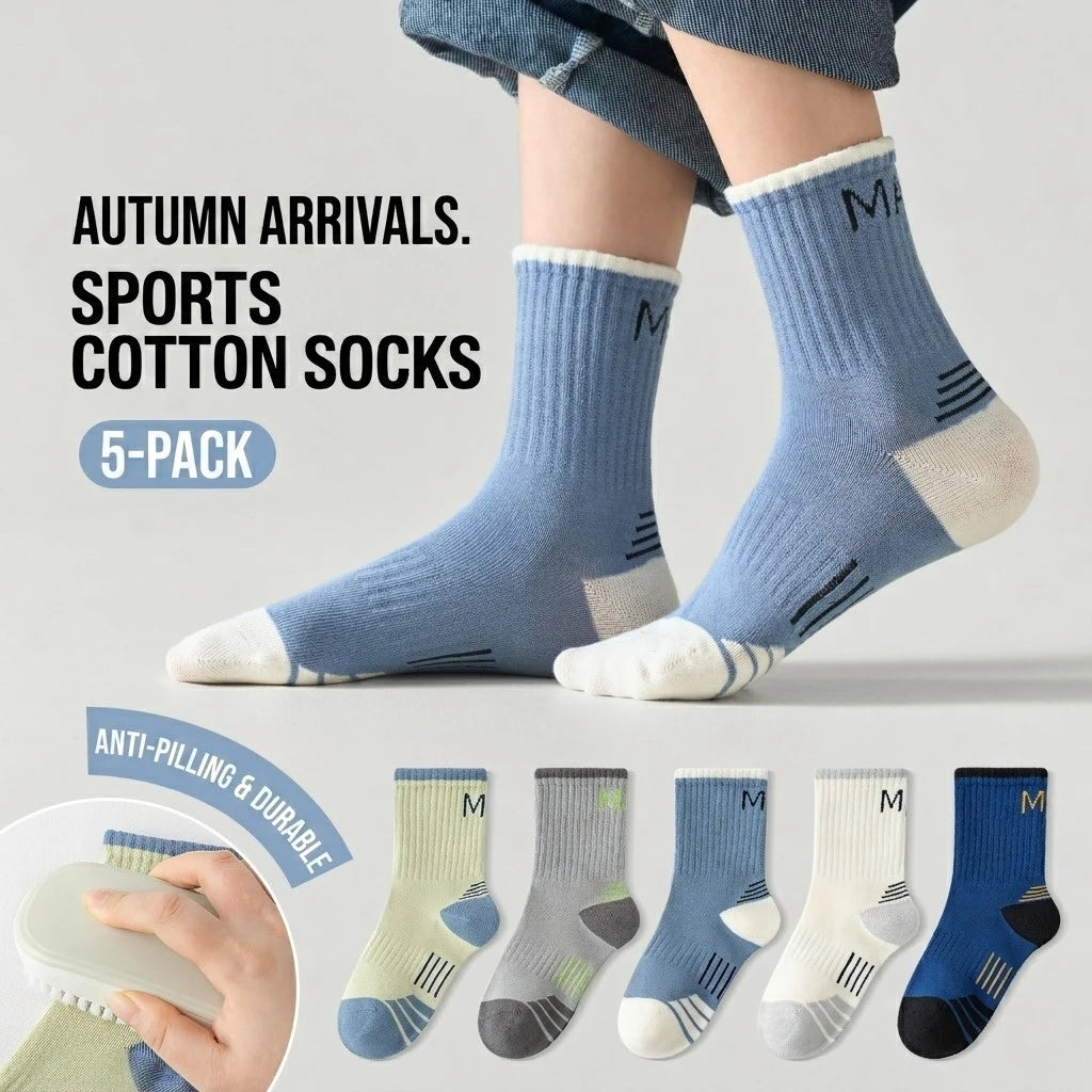 Premium Kids Active Crew Socks – Anti-Pilling & Seamless (5-Pack)