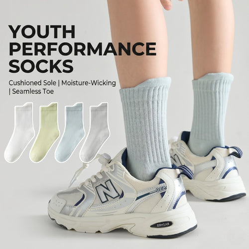 Premium Kids Cushioned Sports Socks – Seamless Toe (4-Pack)