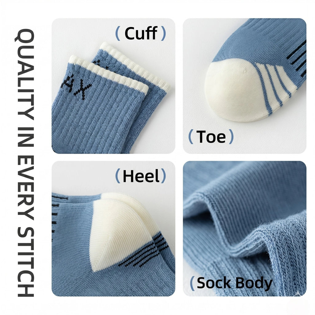 Premium Kids Active Crew Socks – Anti-Pilling & Seamless (5-Pack)