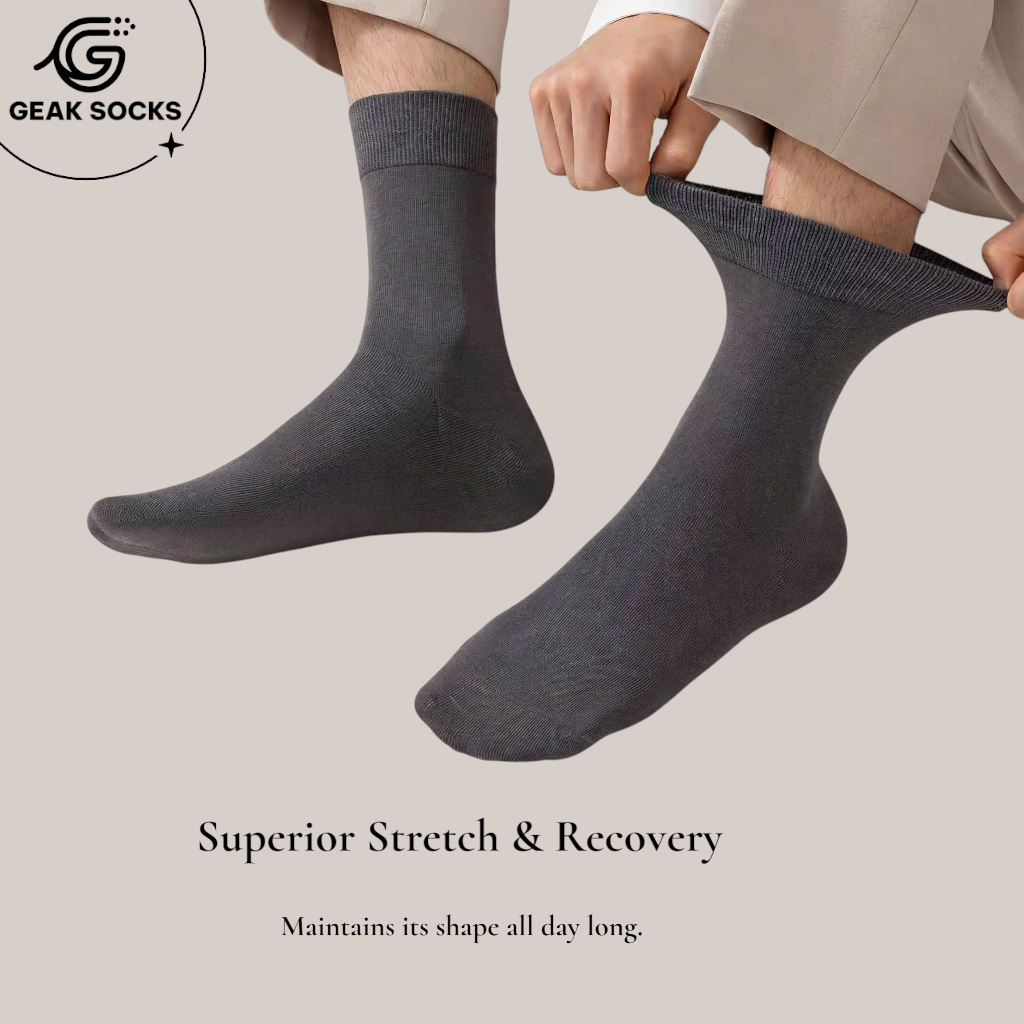 Premium Men's Seamless Dress Socks - 200-Needle, 7-Pair Assorted Pack